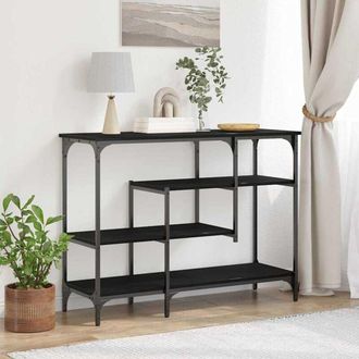 vidaXL Vidaxl - Tavolo Console con lo scaffale Rovere nero 100 x 35 x 75 cm