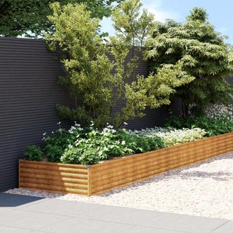 Berkfield Home Garden Raised Bed 579x100x36 cm Corten Steel in Brown | Size: 579 x 100 x 36 cm