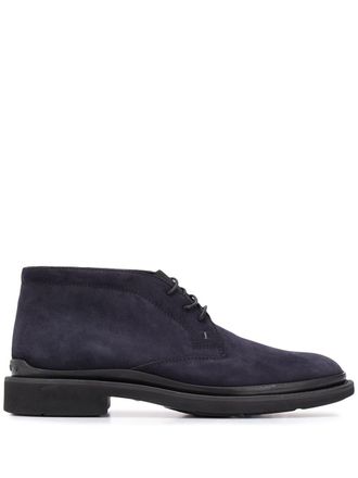 Tod's ankle lace-up boots - men - Leather/Leather/Rubber - 7 - Blue