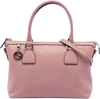 Gucci Pre-owned Handbags, female, Pink, Size: ONE SIZE Pre-owned Leather Satchel Bag