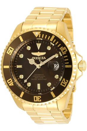 Invicta Pro Diver 35725 Herenhorloge - Automatisch Uurwerk - Roestvrij Staal met Bruine Wijzerplaat - 47 mm