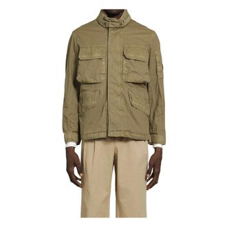C.P. Company Light Jackets, male, Green, Size: XL 50 Fili Wax Field Jacket