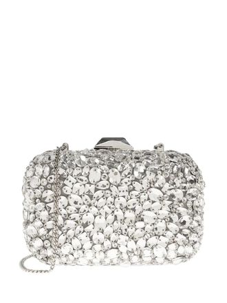 Jimmy Choo London Cloud crystal-embellished clutch bag - women - Fabric/Crystal - One Size - Silver