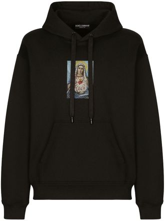 Dolce & Gabbana graphic-print cotton hoodie - Black