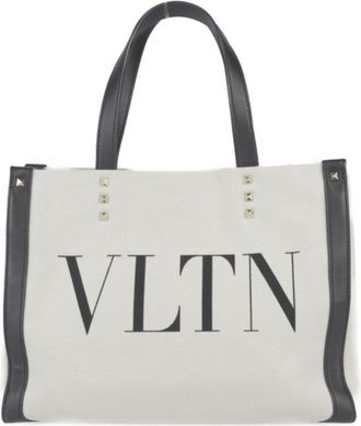 Valentino Garavani Black Yellow Canvas Handbag Shoulder Bag Tote Bag (Pre-Owned)