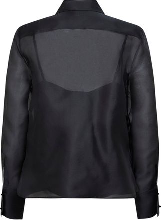 Max Mara Womens Shirt Mseagi Black Silk Organza Acetate