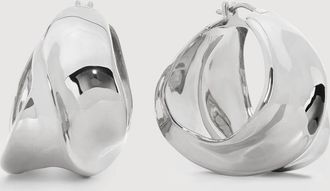Monica Vinader Sterling Silver Nomade Bold Medium Hoops