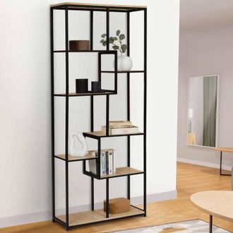 IDMarket Detroit Estanter&iacute;a Asim&eacute;trica De 6 Niveles De Dise&ntilde;o Industrial 161 Cm