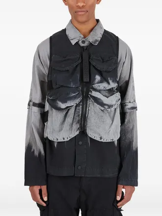 Nemen zip-up pocket gilet - men - Cotton - M - Grey