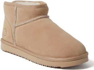 Dearfoams Fireside Riverland Genuine Shearling Micro Bootie in Sand at Nordstrom, Size 11M