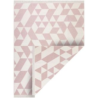 RugsX Alfombra Twin 22992 Geom&eacute;trica, Algod&oacute;n, Doble Cara, Flecos Ecol&oacute;gicos - Rosado / Crema Pink 180x270 Cm