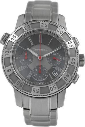 Tiffany & Co. Pre-owned Tiffany & Co. T-57 Chronograph Gray Dial Date Steel 42Mm Grey Dial Mens Watch T-57