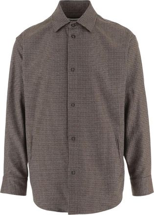 Darkpark Checked Stretch Viscose-Blend Shirt - Heren - Casual Overhemden - Bruin - XL - Polyester - Overhemden