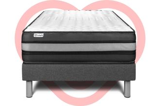 VITALIT Base Tapizada Gris + Colch&oacute;n Con Espuma Viscoel&aacute;stica 90 X 200
