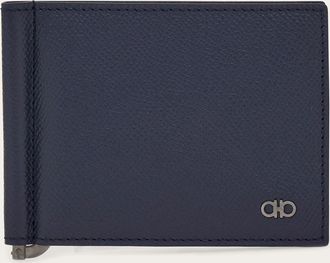 Ferragamo Men Gancini wallet with money clip Blue