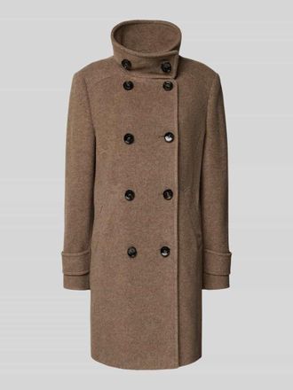 Gil Bret Regular Fit Mantel aus Woll-Mix mit Stehkragen in Beige Melange, Gr&ouml;&szlig;e 40