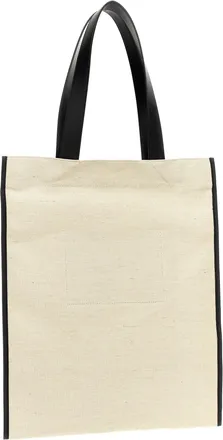 Jil Sander Logo-Print Canvas Tote Bag - Cream