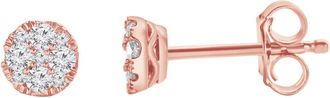 DiamondMuse Diamond Muse 0.25 cttw Rose Gold Over Sterling Silver Cluster Diamond Stud Earrings for Women