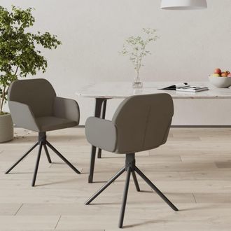vidaXL Vidaxl - Sillas De Comedor Giratorias 2 Unidades Terciopelo Gris Oscuro