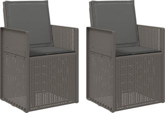 vidaXL Sillas De Comedor De Jard&iacute;n 2 Uds. Gris Claro Y Antracita Pp Vidaxl