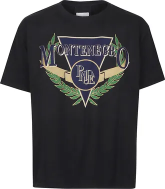 Rhude Black Montenegro Regatta Graphic Cotton Printed T-Shirt