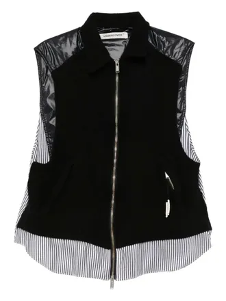 Undercover patchwork gilet - women - Nylon/Polyester/Cupro/Wool - 1 - Black