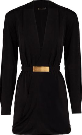 Vix Rosana Long Sleeve Cover-Up Minidress in Black at Nordstrom, Size Medium