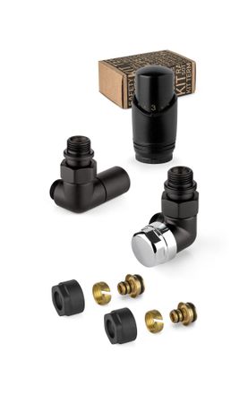 APM Kit V&aacute;lvula De Mobiliario Negro Y Cromado Con V&aacute;lvula Termost&aacute;tica Derecha Apm 135knn 015 M 16 12 Negro