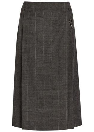 Simone Rocha Simone Rocha Tailored Stretch-wool Midi Wrap Skirt - Dark Brown - 10 (UK10 / S)