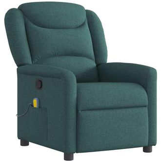 vidaXL Vidaxl - Sill&oacute;n De Masaje Reclinable De Tela Verde Oscuro