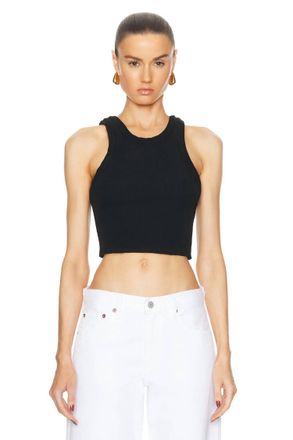 A Gold E Cropped Bailey Tank Top In Black
