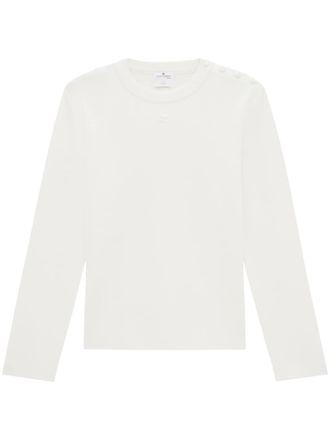 Courr&egrave;ges Trui met logopatch - Wit