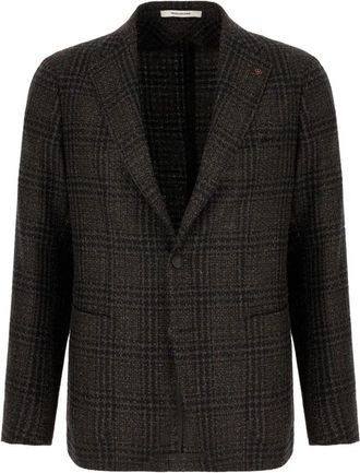 Tagliatore Enkelrijige blazer van een mix van scheerwol - Heren - Blazers - Bruin - XL - Wol - Jassen