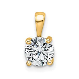 Diamond2Deal 14k Yellow Gold Round 1 Ct Lab Grown Diamond Pendant