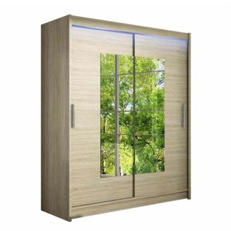 Mirjan24 Armario Closico 104, Roble Sonoma, 200x150x58cm, Puertas De Armario: Correderas, N&uacute;mero De Estantes: 5, Led