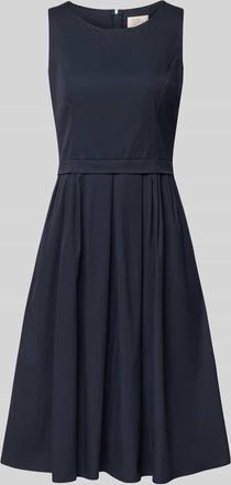 robe l&eacute;g&egrave;re Knielanges Kleid mit Rundhalsausschnitt in Marine, Gr&ouml;&szlig;e 40