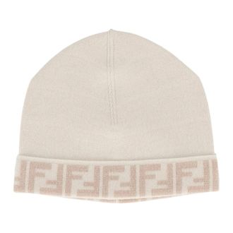 Fendi Accessoires, unisex, Beige, L, Beanie FF Reversibile