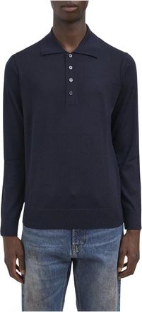 Paolo Pecora Maglia Polo in Lana - - Tops - Uomo - Blu - S