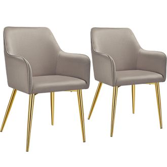 TecTake Dining Chair Avane Set Of 2 - Taupe | Size: 2 Pack