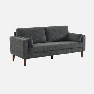 Sweeek Sof&aacute; De Madera De Hevea Y Tela Chenilla, 3 Plazas