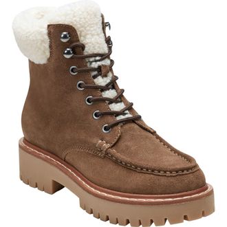 Marc Fisher Nallie Faux Shearling Boot in Medium Brown at Nordstrom Rack, Size 7.5