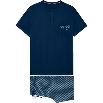 HOM Cairo Short Pajama Set in Navy Print at Nordstrom, Size Xx-Large