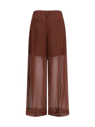 Brunello Cucinelli Womens Sartorial Track Pants Mulberry Cotton Trousers