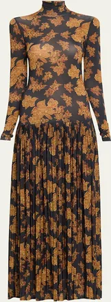 Ulla Johnson Amaya Pleated Floral-Print Maxi Dress