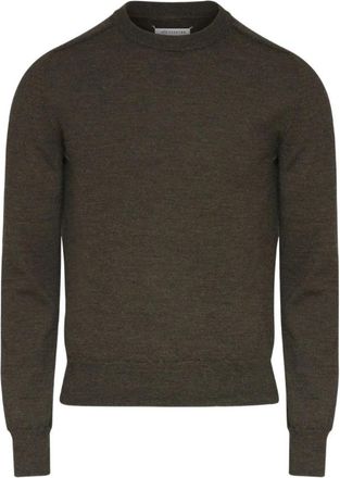 Maison Margiela Bruine Wollen Trui Aw 25 - Heren - Ronde hals truien - Bruin - M - Wol - Truien & Vesten
