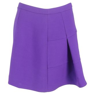 Victoria Beckham Midi Skirt in Purple Wool