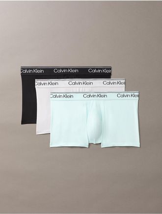 Calvin Klein Mens Microfiber Stretch 3-Pack Low Rise Trunk - Multi - XL