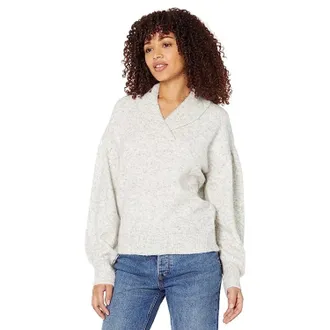 Madewell Vinson Sweater Womens Heather Gray Shawl-Collar Pullover GBO3136