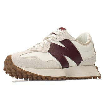 New Balance Womens 327 Shoes, Moonbeam/Classic Burgundy, 3.5/M