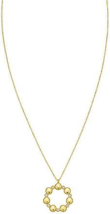 Tresorra 14K Yellow Gold Diamond Circle Bauble Necklace